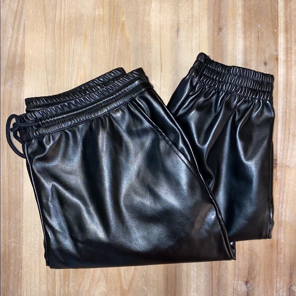 Leather joggers